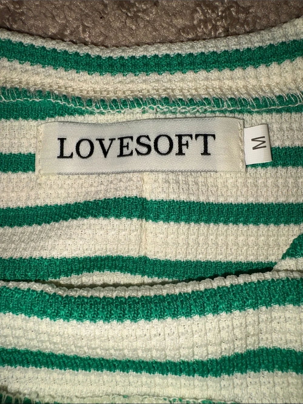 Lovesoft Green & White Striped Women's Sleep Set - Short Sleeve Top & Shorts